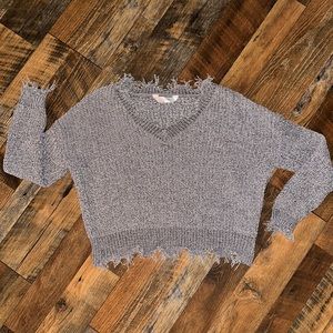 belle du jour boutique cropped woven sweater